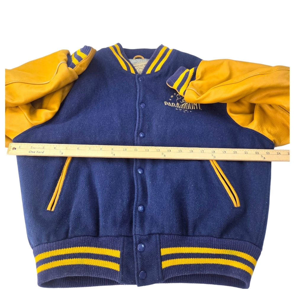 Vintage 70s Golden Bear Varsity Jacket Leather Mens Large Paramount Employee - Picture 12 of 16